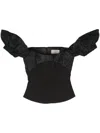 V:pm Atelier Paloma Off-shoulder Corset Top In Black