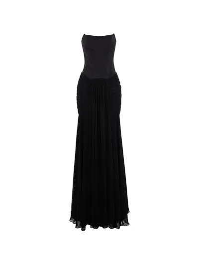 V:pm Atelier Ruched-detail Dress In Black