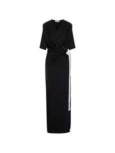 V:pm Atelier Samantha Draped Maxi Dress In Black