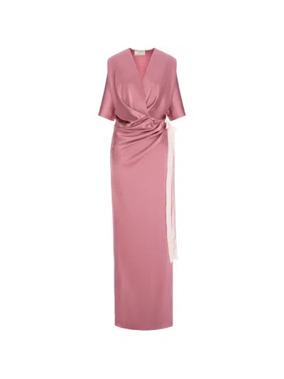 V:pm Atelier Samantha Wrap-style Maxi Dress In Pink