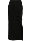 V:pm Atelier Satin-finish Flared Midi Skirt In Black