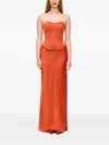 V:pm Atelier Sophia Corset-bodice Maxi Dress In Orange