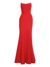 V:pm Atelier Strapless Fishtail Dress In Red