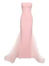 V:pm Atelier Strapless Tulle-paneled Gown In Pink
