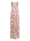 V:pm Atelier Veronica Plissé Floral-print Maxi Dress In Multi
