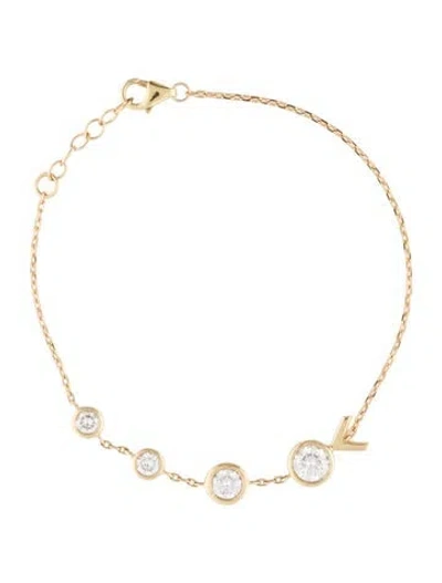 Pre-owned Vrai 14k Lab-grown Diamond Arrow Station Bracelet, 6" In Multi