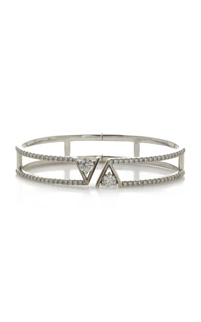 Vrai 14k White Gold Diamond Bracelet In Metallic