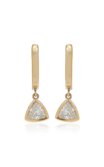 Vrai 14k White Gold Diamond Huggie Earrings In Yellow
