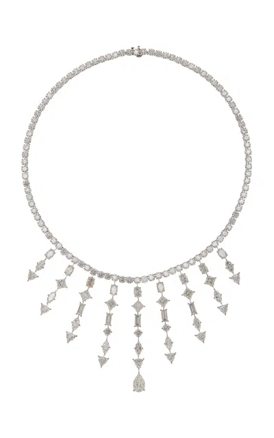 Vrai 14k White Gold Lab-grown Diamond Necklace In Metallic