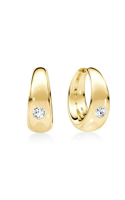 Vrai 14k Yellow Gold Diamond Hoop Earrings