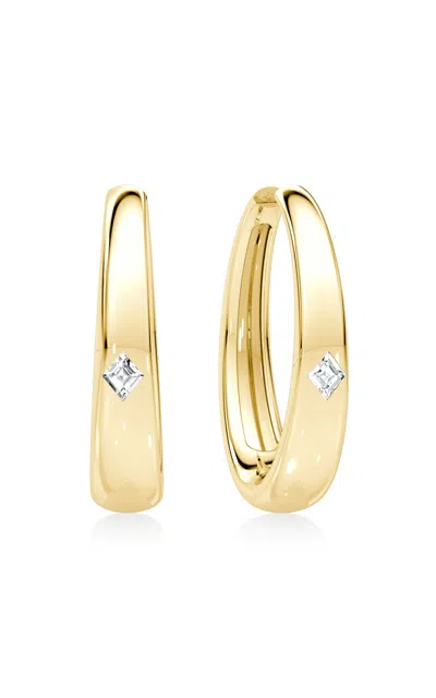 Vrai 14k Yellow Gold Diamond Hoop Earrings