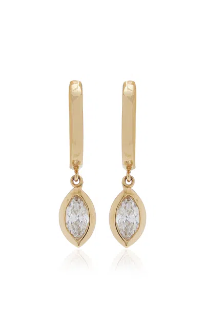 Vrai 14k Yellow Gold Diamond Huggie Earrings