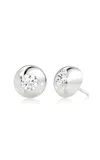 Vrai 14k Yellow Gold Diamond Stud Earrings In Silver