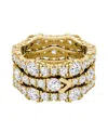 Vrai 3 Row Pave Ring In 14k Gold, 4.56ctw Round Brilliant Lab Grown Diamonds In Gold