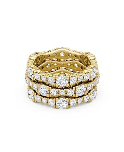 VRAI 3 ROW PAVE RING IN 14K GOLD, 4.65TW ROUND BRILLIANT LAB GROWN DIAMONDS