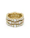 Vrai 3 Row Pave Ring In 14k Yellow Gold, 4.65tw Round Brilliant Lab Grown Diamonds In K Yellow Gold