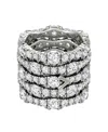 Vrai 5 Row Pave Ring In 14k Gold, 7.76ctw Round Brilliant Lab Grown Diamonds In Metallic