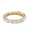 Vrai Alternating Shapes Eternity Band In Gold/platinum, 2.8ctw Emerald & Round Brilliant Lab Grown Diamon