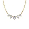 Vrai Arc Necklace In 14k White Gold, 3.5ctw Brilliant Round Lab Grown Diamonds In K Yellow Gold