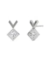 Vrai Arrow Stud In 14k Gold, 0.50ctw Princess Lab Grown Diamond In Silver