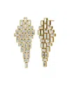 Vrai Baguette Cascade Earrings In 14k White Gold, 12.5ctw Baguette Lab Grown Diamonds In K Yellow Gold