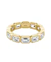 Vrai Bezel Eternity Band In 18k Yellow Gold, 3ctw Emerald Lab Created Diamonds In Gold