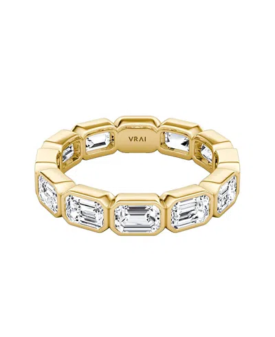 Vrai Bezel Eternity Band In 18k Yellow Gold, 3ctw Emerald Lab Created Diamonds