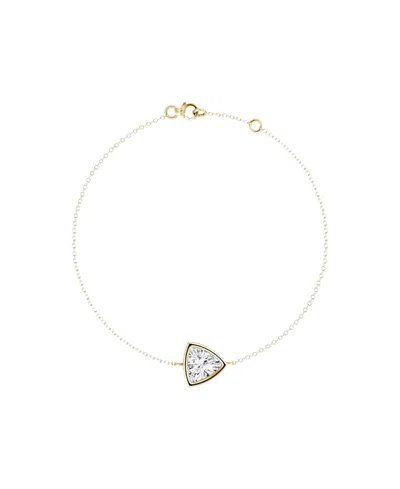 Vrai Bezel Solitaire Bracelet In 14k Gold, 0.5ctw Trillion Lab Grown Diamond 7"
