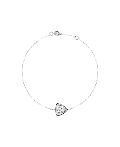 Vrai Bezel Solitaire Bracelet In 14k Gold, 0.5ctw Trillion Lab Grown Diamond 7" In Pattern