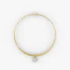 Vrai Arc Necklace In 14k White Gold, 2.0ctw Pear Created Diamonds In K Yellow Gold