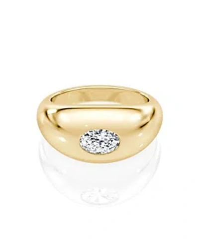Vrai Dome Band In 14k Gold, .50ct Oval Lab Grown Diamond