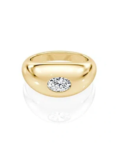 Vrai Dome Band In 14k Gold, .50ct Oval Lab Grown Diamond In 14k Gold
