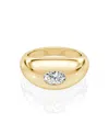 Vrai Dome Band In 14k Gold, .50ct Oval Lab Grown Diamond