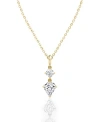 Vrai Duo Drop Pendant In 14k White Gold/gold, 1.0ctw Round Brilliant & Shield Lab Grown Diamonds, 18-20 In K Gold