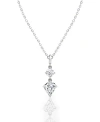 Vrai Duo Drop Pendant In 14k White Gold/gold, 1.0ctw Round Brilliant & Shield Lab Grown Diamonds, 18-20 In 14k White Gold