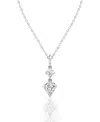 Vrai Duo Drop Pendant In 14k White Gold/gold, 1.0ctw Round Brilliant & Shield Lab Grown Diamonds, 18-20 In K White Gold