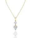 Vrai Duo Drop Pendant In 14k White Gold/gold, 1.0ctw Round Brilliant & Shield Lab Grown Diamonds, 18-20 In K Gold