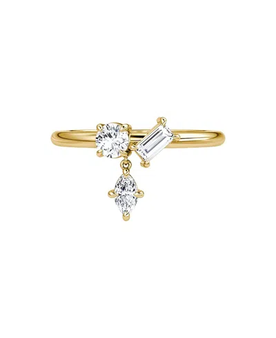 Vrai Falling Star Ring In 14k Yellow Gold, 0.36ctw Lab Grown Diamonds In Animal Print