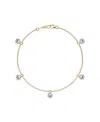 Vrai Floating Station Bracelet In 14k White Gold, 2.5ctw Brilliant Round Lab Grown Diamonds In K Yellow Gold