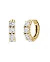 Vrai Half Eternity Huggie Hoop In 14k Yellow Gold, 0.8ctw Round Brilliant Lab Grown Diamonds In Gold