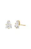 Vrai Iconic Keystone 14k Yellow Gold Diamond Earrings In Gold
