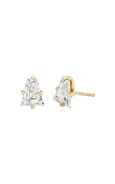 Vrai Iconic Keystone 14k Yellow Gold Diamond Earrings