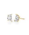 Vrai Iconic Lab-grown Diamond Stud Earrings In 14k White Gold/gold, 1.5ctw Half Moon Lab Grown Diamonds In K Gold