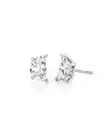 Vrai Iconic Lab-grown Diamond Stud Earrings In 14k White Gold/gold, 1.5ctw Half Moon Lab Grown Diamonds In K White Gold