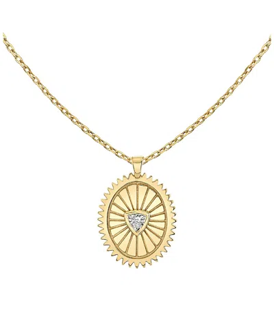 Vrai Inner Fire Medallion In 14k Yellow Gold, 0.11ctw Trillion Lab Grown Diamond, 16-18