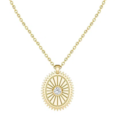 Vrai Inner Light Medallion In 14k Yellow Gold, 0.10ctw Brilliant Round Lab Grown Diamond