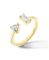 Vrai Mixed Lab-grown Diamond Cuff Ring In 14k Yellow Gold, .50ctw Baguette & Trillion Lab Grown Diamonds In Gold