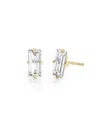 Vrai Iconic Lab-grown Diamond Stud Earrings In 14k White Gold, 1.5ctw Baguette Lab Grown Diamonds In K Yellow Gold