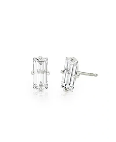 Vrai Lab Grown Diamond Baguette Iconic Stud Earrings In 14k White Gold And Gold, 1.5 Ct. T.w. In Metallic