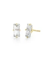 Vrai Iconic Lab-grown Diamond Stud Earrings In 14k White Gold, 1.5ctw Baguette Lab Grown Diamonds In K Yellow Gold